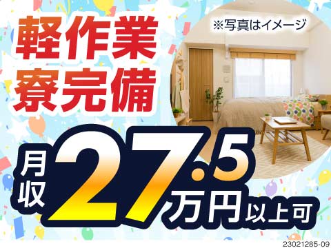 土日祝休み！手のひら部品の加工・検査◆シンプルな軽作業で40代活躍中！家具家電付きの寮も完備◎
