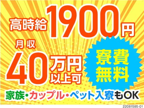 ＼今だけの豪華特典★寮費0円＋祝い金55万円！／初年度年収400万円以上可能／未経験OK×高時給19